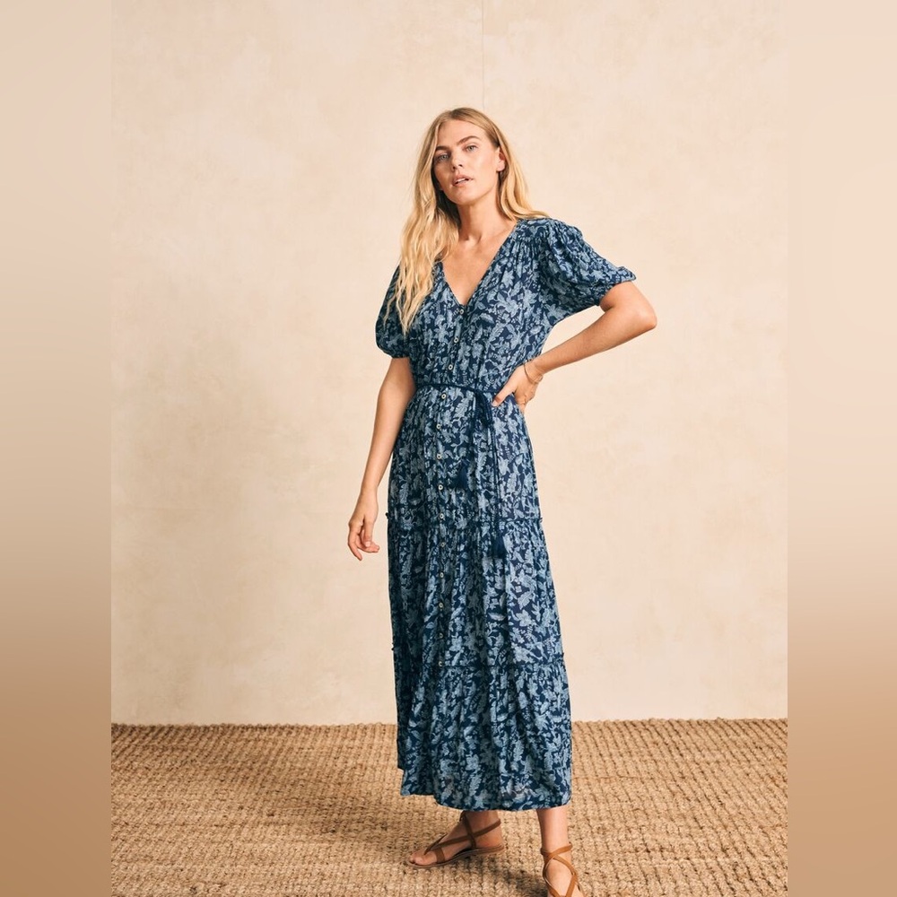 Faherty Blue Patterned Maxi Dress - Picture 4 of 8